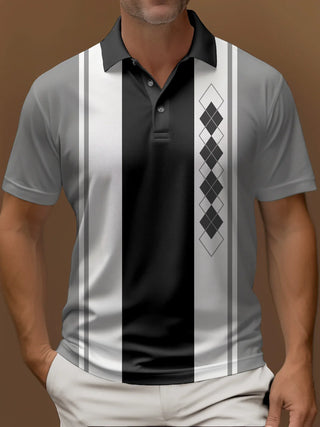 Men's Lapel Button Casual Polo Shirt