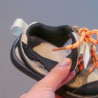 Autumn Sport Shoes For Children Ergonomics PU Leather Kid's Sneakers Soft-soled Anti-slippery Boy's Girl's Running Shoes