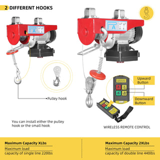 Electric Hoist 850LBS Lift Crane System