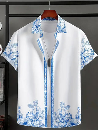 Vintage Hawaiian Floral Print Men's Shirt