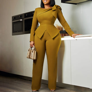 Women Butterfly Knot 2 Pcs Pants Set