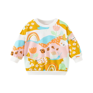 Jumping Meters 2-7T Girls Sweatshirts Rainbow Butterfly Girls Cute Toddler Kids Clothing Autumn Spring Sport Baby Hooded Shirts