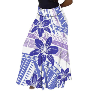 Floral Print Hawaiian High-Waisted Skirt