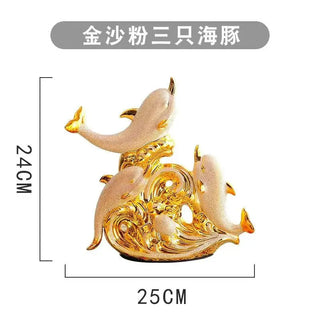 Modern Creative Dolphin Statue Ceramic Accessories Home Bedroom Desk Cabinet Decoration Items Office Cafe Table Sculpture Decor