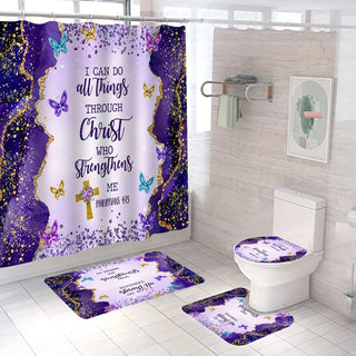 Christians Waterproof Shower Curtain Set