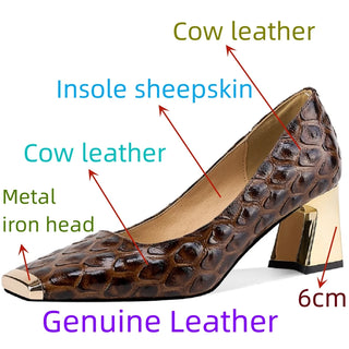 Ladies Square Toe Pumps Slip on Shoes