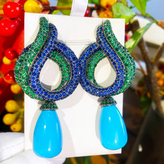 Elegant Gemstone Cubic Zircon Earring