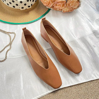 Elegant Square Toe Cute Flats Shoes - Epictzar Intl.