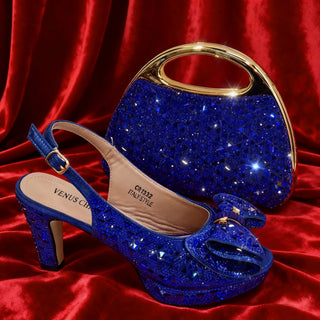 Rhinestone Peep-Toe Sandals & Bag Set