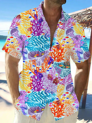 Leisure Street Walk Hawaiian Printed Full Open Button Shirt - Epictzar Intl.