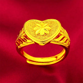 Open Heart 24K Gold Oxidation-resistant Ring