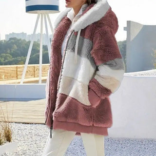 Loose Multicolor Hooded Commute Coat