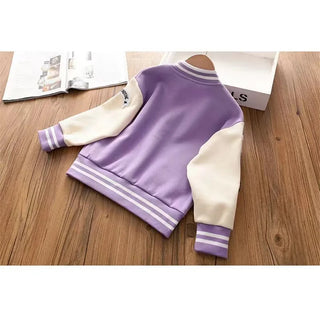 Girls Baseball Fashion Jackets Kids Embroidered Cardigan Autumn Spring Casual Outwears Children's Trends Sweatshirt Coats