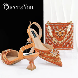 Italian Design Rhinestone Shoes & Matching Bag - Epictzar Intl.