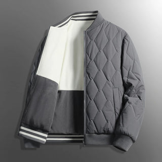Double-side Wear Men's Fashion Autumn and Winter Puffer Cotton Coat Plus Size Mens Solid Color Zipper Cold-proof Outdoor Parkas