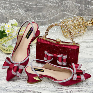Fashion Wedding Party Shoes And Bag Set