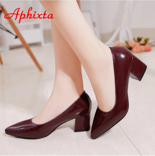 Square Heels Pumps Party Shoes