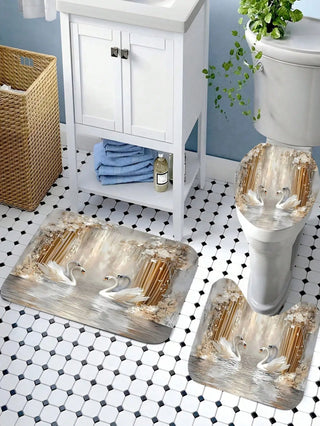 High End Swan Pattern Bathroom Set
