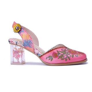 Floral Cutout Ankle Strap Party Sandals