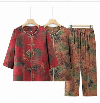 Women Vintage Knit 2Pcs Pajamas Set