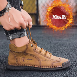 Fashion Men Ankle Boots Handmade Mens Boots Lightweight Mens Designer Boots Outdoor Sneakers Leather Work Boots Plus Size 38-48