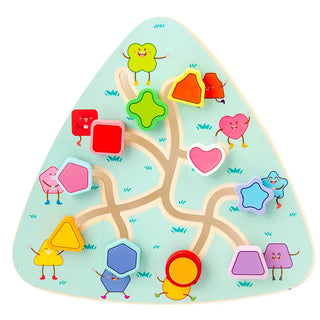 Board Game Toddlers Toy Walking Maze Wooden Chess Board Wooden Fruit Maze Board Movable Maze Board Wood Board Taste Game