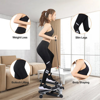 Steppers for Exercise, Mini Stair Stepper with Resistance Bands at Home Workout Equipment with 330.7LBS Loading Capacity