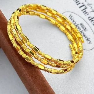 Multi-layer Disco Beads 24K Gold Bangle