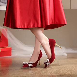 Pointy High Heels Suede Shoes