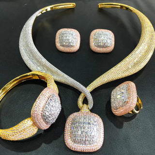 Trendy 4PCS Luxury Turquoise Jewelry Sets
