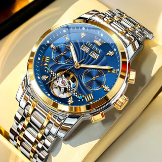 OLEVS Men's Watches 7088 Luxury Trend Fashion Automatic Mechanical Watch for Man Hollow Quartz Movement Complete Calendar Week
