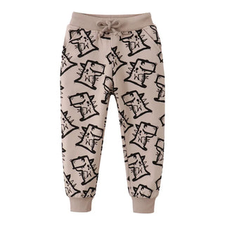 Drawstring Animal Print Design Sweatpants