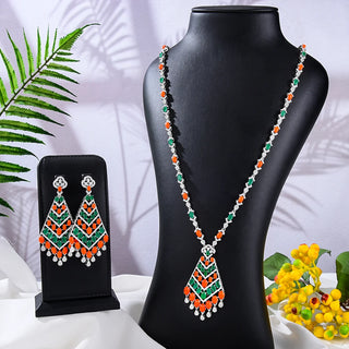 Missvikki Luxury Long Drop Necklace Earrings Jewelry Sets Super CZ for Noble Women Bridal Wedding Gorgeous Sparkling Best Gift