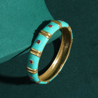 Vintage Designer Bamboo Enamel Bangle