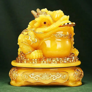 Lucky Attract Wealth Golden Toad Ornaments, Cicada Toad Living Room Office Desk Shop Gifts