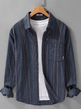 Vintage Woven Striped Trendy Youth Shirt