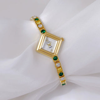 Elegant Green Rhinestone Women’s Quartz Watch