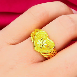Open Heart 24K Gold Oxidation-resistant Ring
