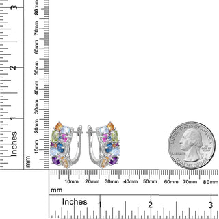 GEM'S BALLET 925 Sterling Silver Handmade Jewelry Multicolor Birthstone Earrings Natual Citrine  Amethyst Topaz Clip Earrings
