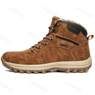 2025 Winter New Fashion Trend Plush Thick Soled Casual Shoes Men's Breathable Comfortable Warm Non Slip High Top Chunky Sneakers