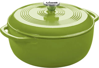 6 Quart Enameled Cast Iron Dutch Oven with Lid - Dual Handles - Oven Safe up to 500° F or on Stovetop - Use to Marinate, Cook, B