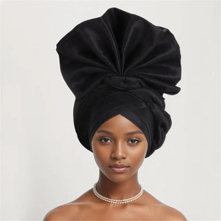 Raw Silk Turban Party Headwraps