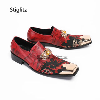 Embroidery Metal Toe Luxury Wedding Shoes