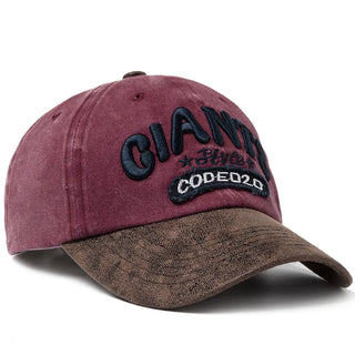 CNTANG PU Leather Washing Cotton Men Baseball Cap Letter Embroidery Women's Caps Summer Casual Unisex Sun Visor Hat Adjustable