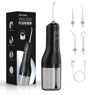 Oral Irrigator Portable Dental Water Flosser USB Rechargeable Water Jet Floss Tooth Pick 4 Jet Tip 260ml 4 Modes Teeth Clean