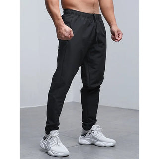 Breathable Loose Running Pants Men Autumn Winter Sport Training Gym Sportswear Elastic Waterproof Outdoor Zip Pocket Sweatpant