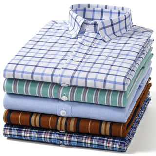 Solid Color 100% Pure Cotton Men Oxford Shirt - Epictzar Intl.