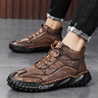New 2025 Handmade Men Boots Design Sneakers Man Outdoor Casual Leather Men Shoes Ankle Boots Fall Breathable Hot Sale