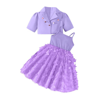 Girls  Suspender Long Skirt Set
