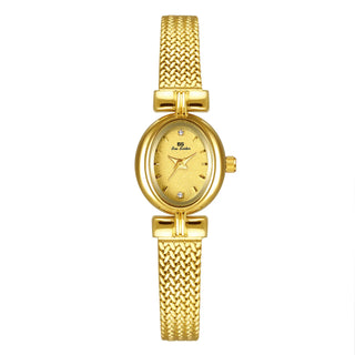 Women's Watches Luxury Brand Oval Quartz Watch Gifts For Women Vintage Elegant Waterproof Golden Wheat Bracelet Wristwatch